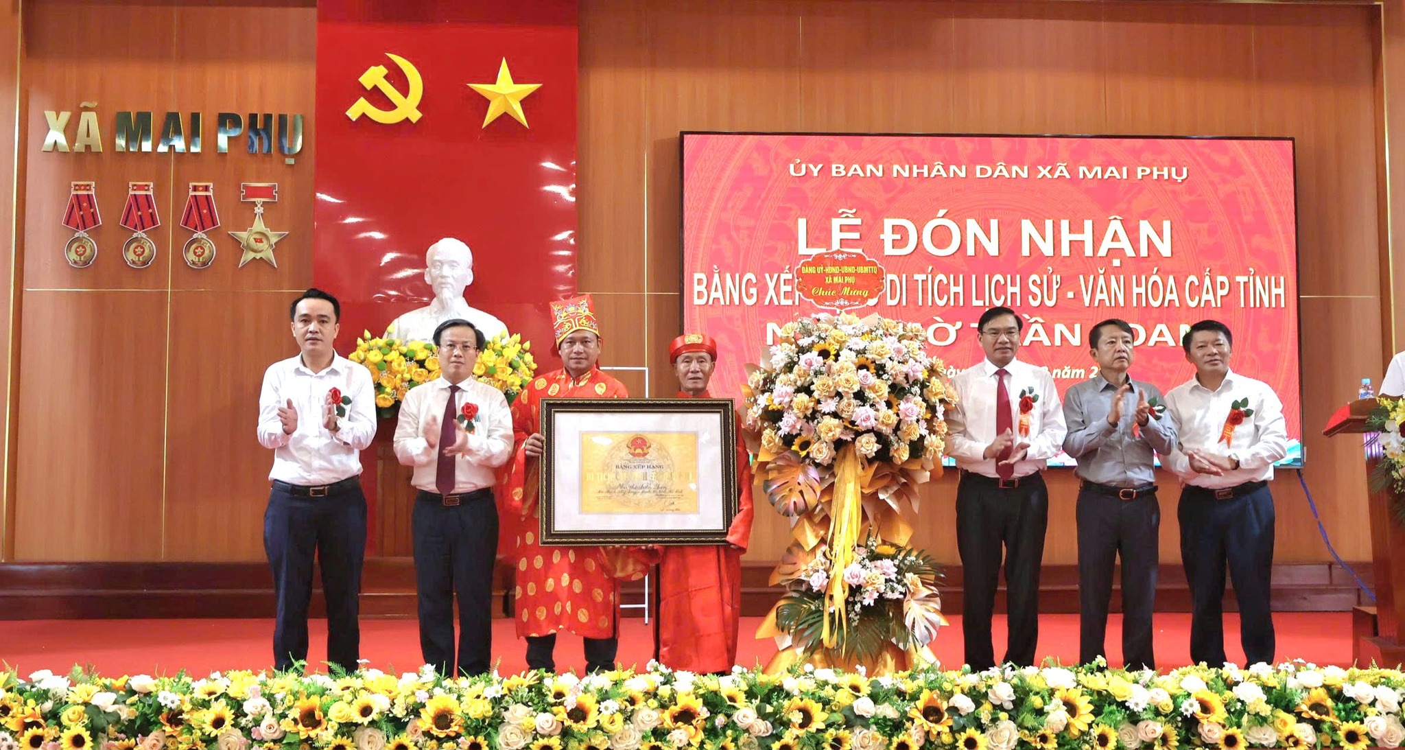 UBND xã Mai Phụ tổ chức Lễ đón nhân bằng xếp hạng di tích lịch sử-văn hoá cấp tỉnh Nhà thờ Trần Loan, thôn Báo Ân!