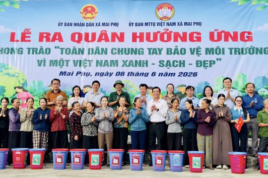  Mai Phụ tổ chức Lễ ra quân hưởng ứng phong trào thi đua "Toàn dân chung tay bảo vệ môi trường vì một Việt Nam xanh - sạch - đẹp"  