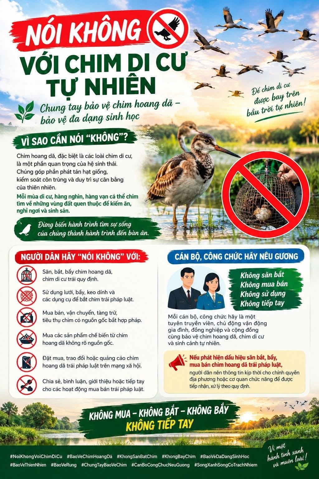 Chung tay bảo vệ chim di cư tự nhiên: Hành động thiết thực từ cộng đồng xã Mai Phụ