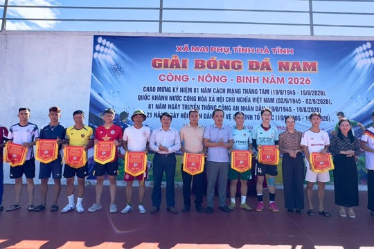 Xã Mai Phụ khai mạc Giải bóng đá nam công nông binh mở rộng năm 2026.