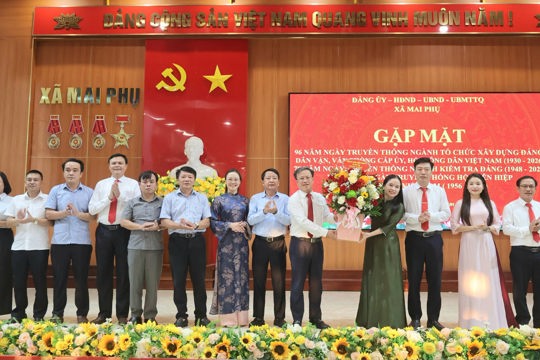 Đảng ủy – HĐND – UBND – UBMTTQ xã Mai Phụ tổ chức buổi gặp mặt kỷ niệm 96 năm Ngày truyền thống ngành Tổ chức xây dựng Đảng (14/10/1930 – 14/10/2026), Hội Nông dân Việt Nam (14/10/1930 – 14/10/2026); 78 năm Ngày truyền thống ngành Kiểm tra Đảng (16/10/1948 – 16/10/2026); 96 năm Ngày truyền thống Văn phòng cấp ủy (18/10/1930 – 18/10/2026) và 70 năm Ngày truyền thống Hội Liên hiệp Thanh niên Việt Nam (15/10/1956 – 15/10/2026).