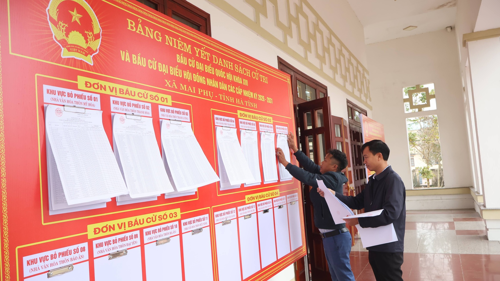 XÃ MAI PHỤ NIÊM YẾT DANH SÁCH CỬ TRI BẦU CỬ TRÊN ĐỊA BÀN TOÀN XÃ 