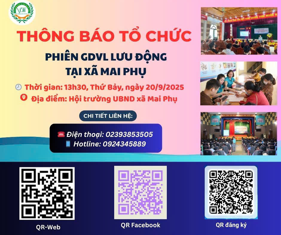 Thông báo tổ chức Phiên Giao dịch việc làm lưu động tại xã Mai Phụ.