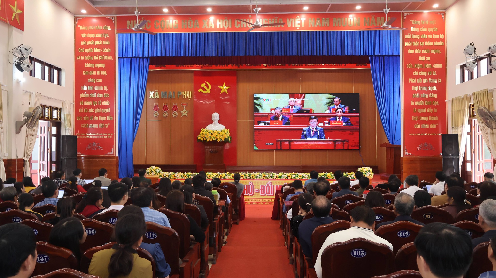 MAI PHỤ TỔ CHỨC XEM, THEO DÕI TRỰC TIẾP QUA MÀN HÌNH PHIÊN KHAI MẠC ĐẠI HỘI ĐẠI BIỂU TOÀN QUỐC LẦN THỨ XIV CỦA ĐẢNG TẠI NHÀ VĂN HÓA XÃ